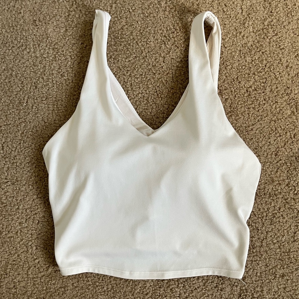 White Athletic Top with Built in Bra Pads